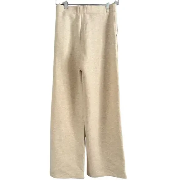 NWT OGL FuzzLuxe Beige High Rise Straight Leg Pull On Pleated Pants Medium - Picture 3 of 6